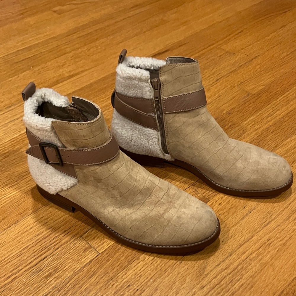 Women’s Tan and Brown Suede Ankle Boots
